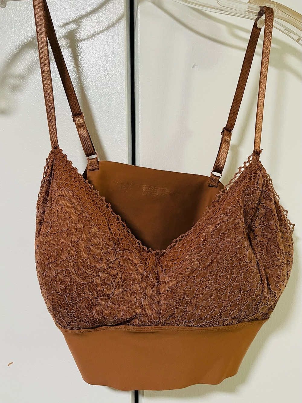Danskin Lace Bralette in Chestnut